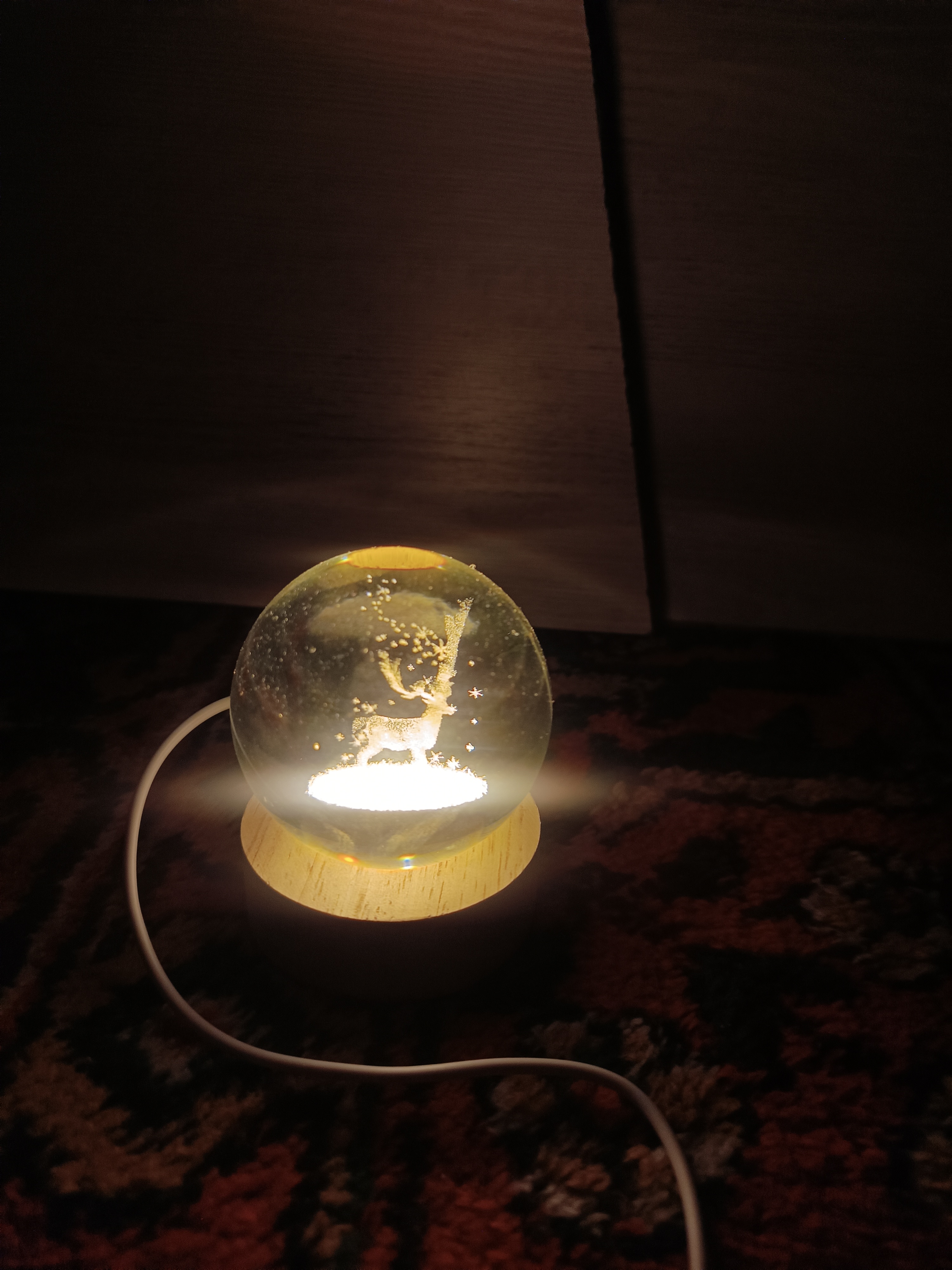 Хрустальный ночник 3D LED, сенсорная лампа с USB, 3 режима освещения, для подарка