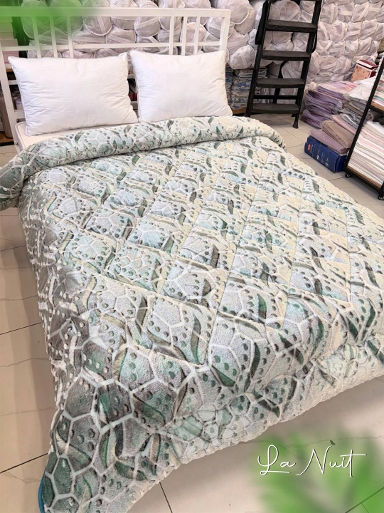 Mex ko'rpa La Nuit 2-kishilik, qalin adyol, naqshli va leopard printli - 