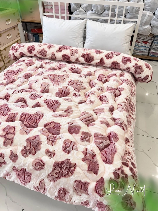 Mex ko'rpa La Nuit 2-kishilik, qalin adyol, naqshli va leopard printli
