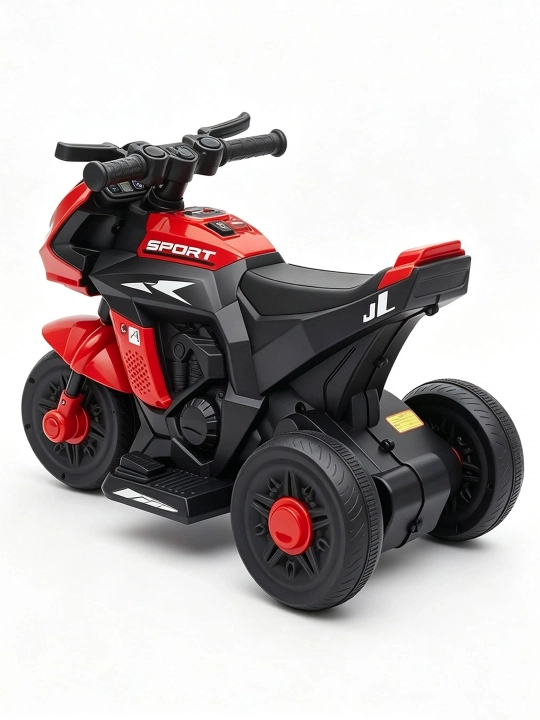 Bolalar elektr mototsikli, 2 motorli, 6V 4Ah akkumulyator, musiqa va chiroqlar, 1–6 yosh