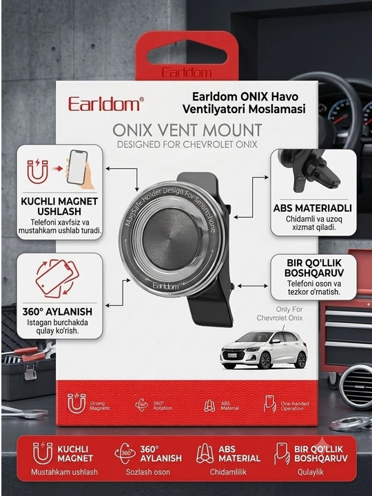 Moshina uchun magnitli telefon ushlagich Earldom Cobalt Onix Tracker uchun derjatel holder - 