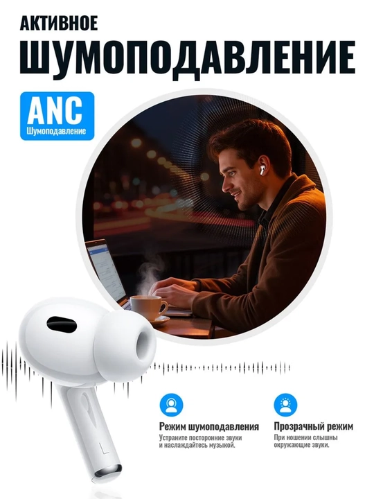 Simsiz quloqchinlar Pods Pro 3 ANC Premium Hoco EW94, iPhone va Android uchun naushnik