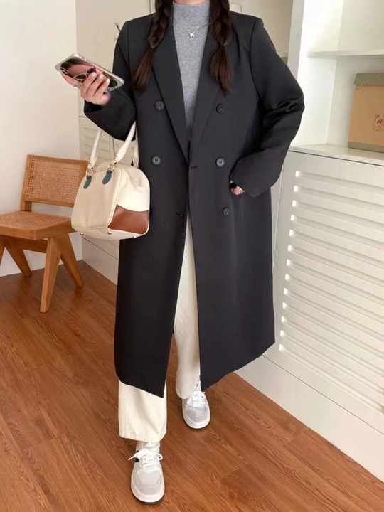 Женский пиджак oversize — не плотная, подходит для тёплых дней осени и весны - 
