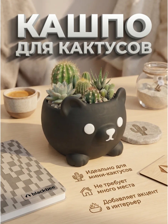 Горшок для цветов кактусов и суккулентов - 