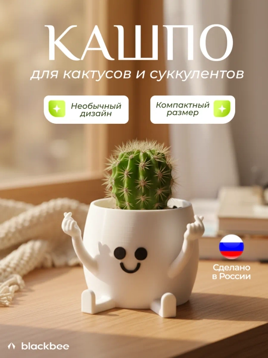 Горшок для цветов кактусов и суккулентов - 