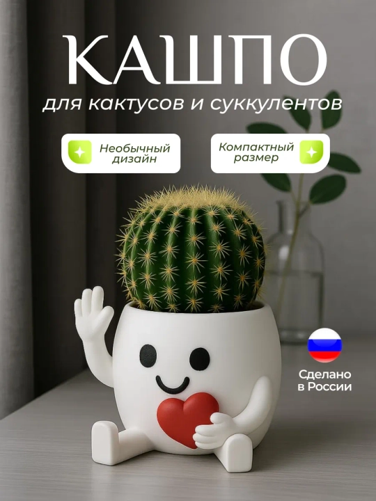 Горшок для цветов кактусов и суккулентов - 