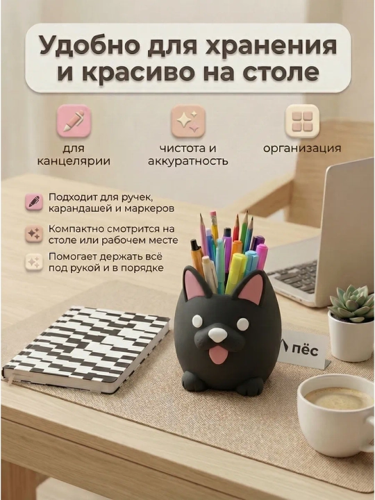 Ofis buyumlari uchun qalam ushlagich tashkilotchisi