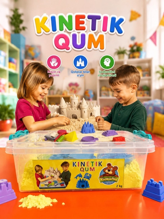 Кинетический песок для детей, песок для лепки, игрушки для песка - 