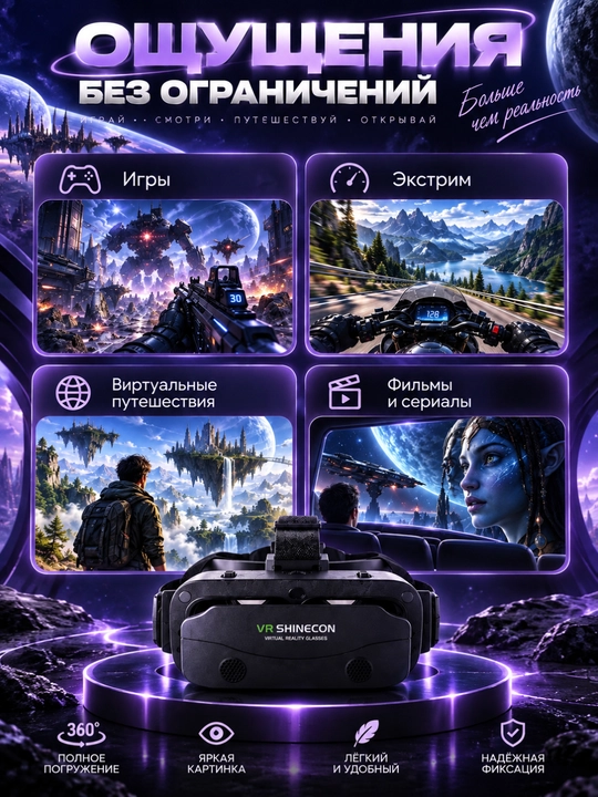 VR-очки для смартфона — 3D, VR box Shinecon