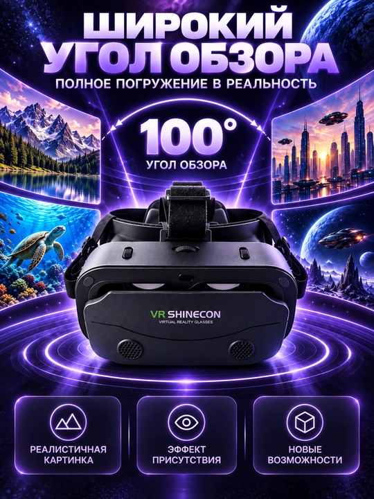 VR-очки для смартфона — 3D, VR box Shinecon