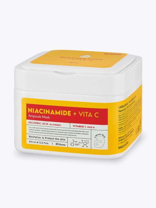 Mary&May Niacinamide + Vita C Ampoule Mask koreys matoli yuz niqoblari qadog‘i - 