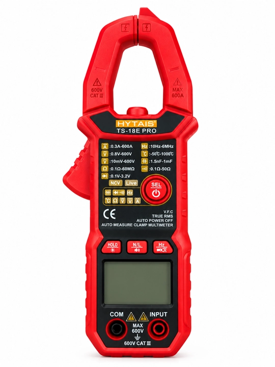 Raqamli tok o'lchash qisqich Hytais TS-18E Pro, multimetr tester, True RMS