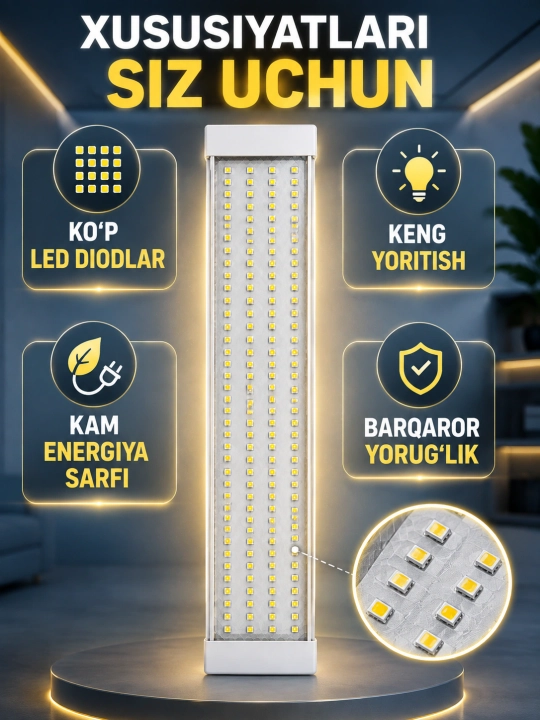 LED светильник, длинный светильник для дома и кухни, 20W 30W 60W