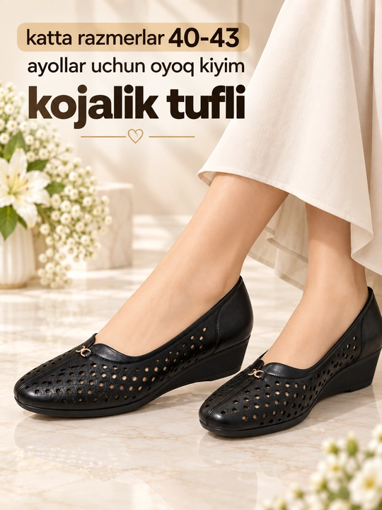 Ayollar oyoq kiyimlari, yozgi tuflilar, kojali tuflilar, katta o'lcham tuflilar, 41-43 - 