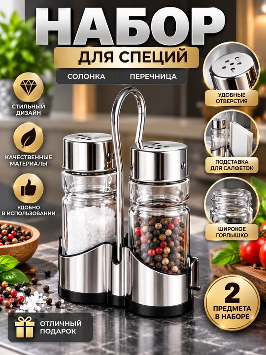 Контейнер для специй, солонка, белая - 
