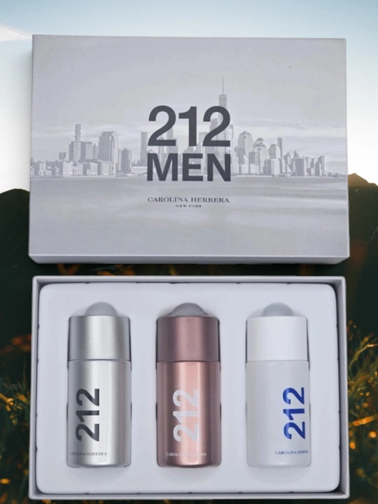 Carolina Herrera 212 Men Trio Set, 3 ta atir bir to'plamda - 