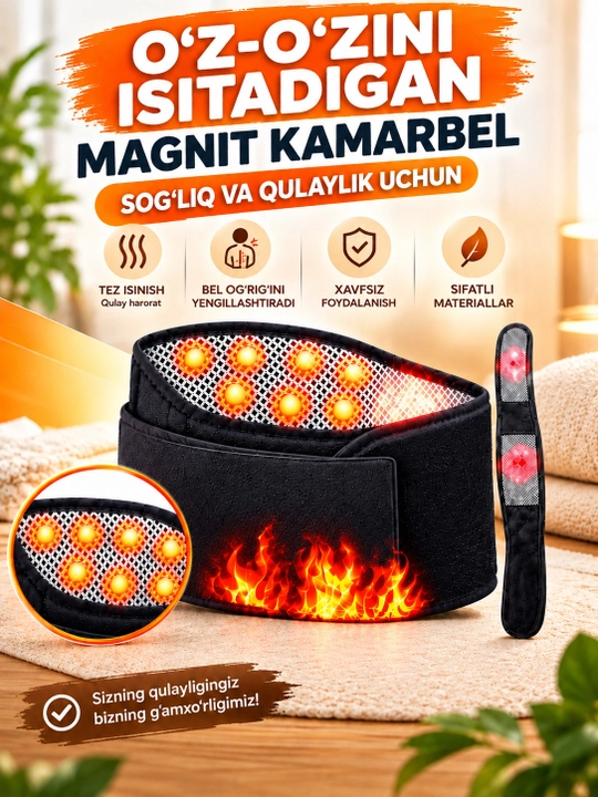 Korset, grijaga qarshi turmalin bandaj, magnitli qizdiruvchi belbog', disk churrasi kamari - 