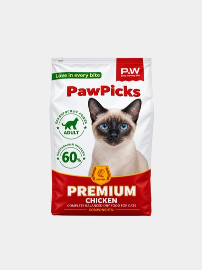 Paw Picks сухой корм для кошек с курицей, 10 кг