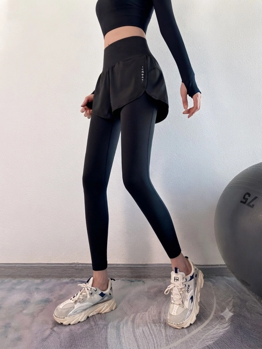 Ayollar uchun yubkali sport taytsi legginsi losina, sport losinlari, sport kiyimi, sport