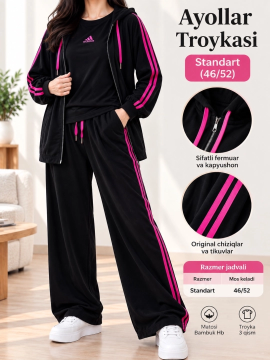 Ayollar uchlik sport kostyumi
