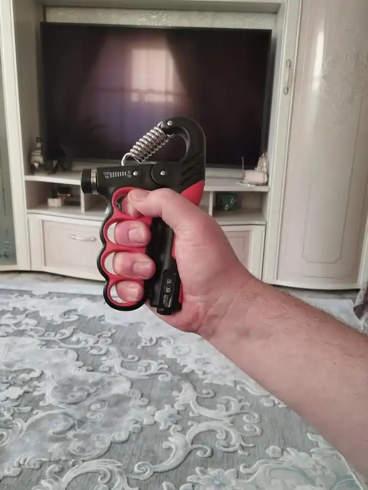 Espander qo'l va barmoqlar uchun, hisoblagichli mini-trenajyor, 5-100 kg, 3 rang