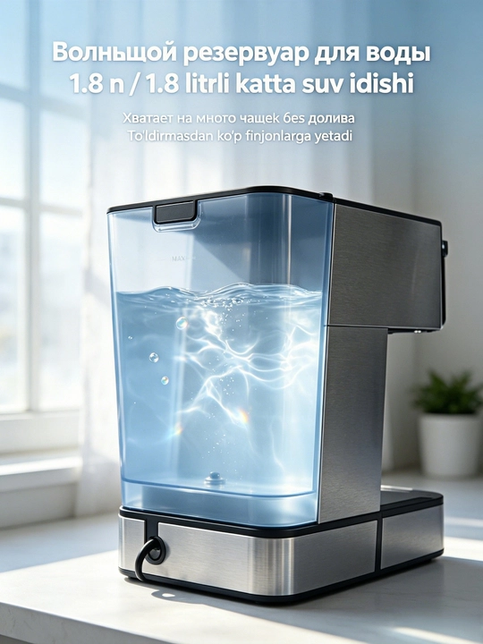 Кофемашина SOKANY SK-04041 3-в-1, 1800Вт, эспрессо, резервуар воды 1.8л,молочный бак 500мл
