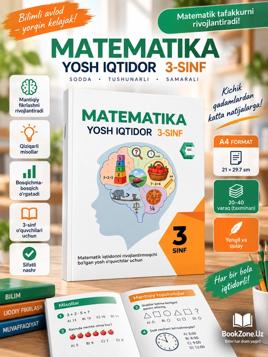 IDC Matematika: Yosh iqtidor — 3-sinf uchun 19 mavzuli qo‘llanma