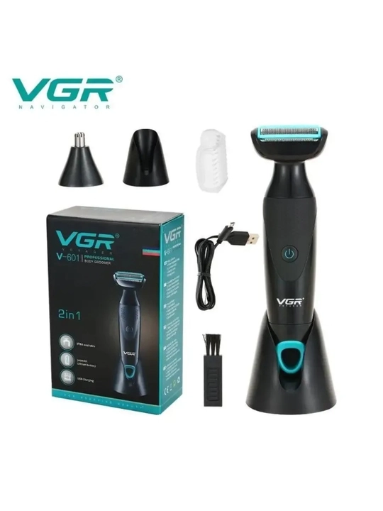 VGR V-601 Professional 2in1 Trimmer – для ухода за бородой, волосами в носу и на теле - 