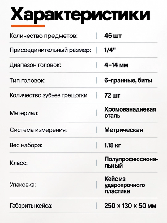 Набор инструментов Kingqueen WIB-300, 46 предмета