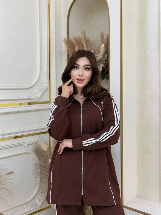 Ayollar uchun sport kostyum dvoyka jigarrang qora  rang bahorgi kuzgi kofta shim toplam