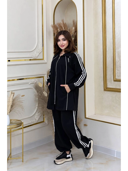 Ayollar uchun sport kostyum dvoyka jigarrang qora  rang bahorgi kuzgi kofta shim toplam