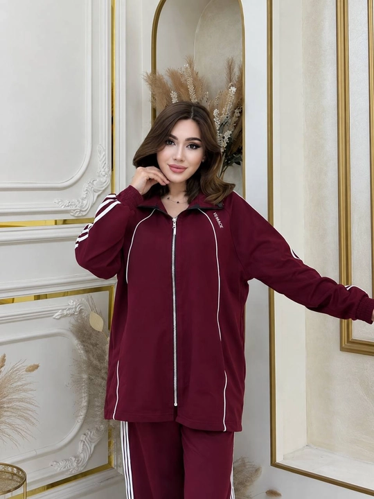Женский коричневый спортивный костюм двойка весенний осенний кофта брюки - 
