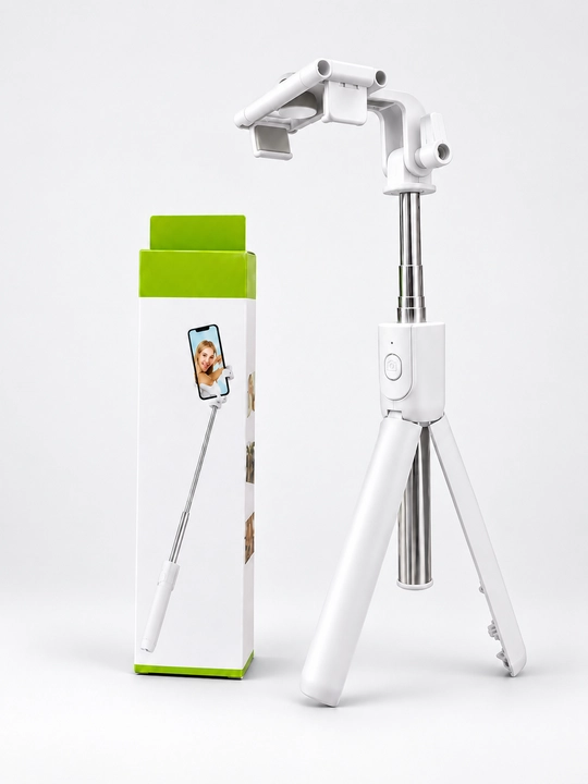 Bluetooth bilan jihozlangan R1 3 ta 1 da selfi tayoqchasi, monopod va shtativ, 70 sm, qora