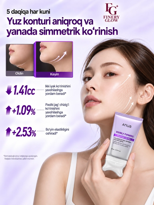 ANUA крем с ретинолом и коллагеном для упругости кожи, Gua Sha, 80 мл