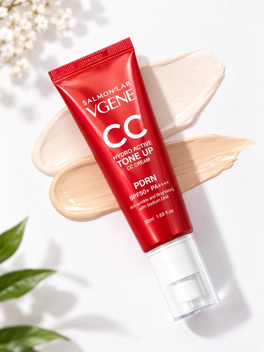 Salmon Lab Vgene CC krem PDRN SPF50+ PA++++, tone up, yuz uchun ton krem, 50 ml