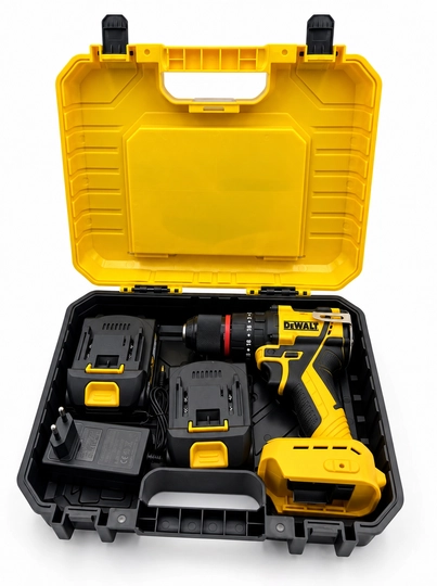 Dewalt 48V akkumulyatorli drel-shurupovyort, 24 ta predmet, cho‘tkasiz, keys bilan