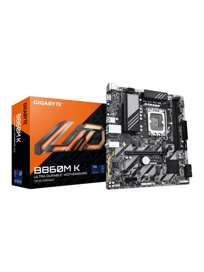 Ona plata GIGABYTE B860M K — Micro-ATX, LGA 1851, DDR5, PCIe 4.0, M.2 - 