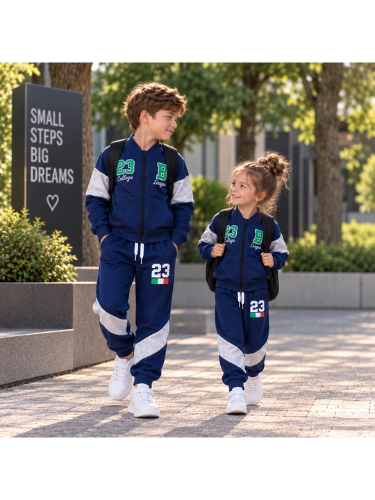 Детский спортивный комплект унисекс (толстовка и брюки), 3-7 лет