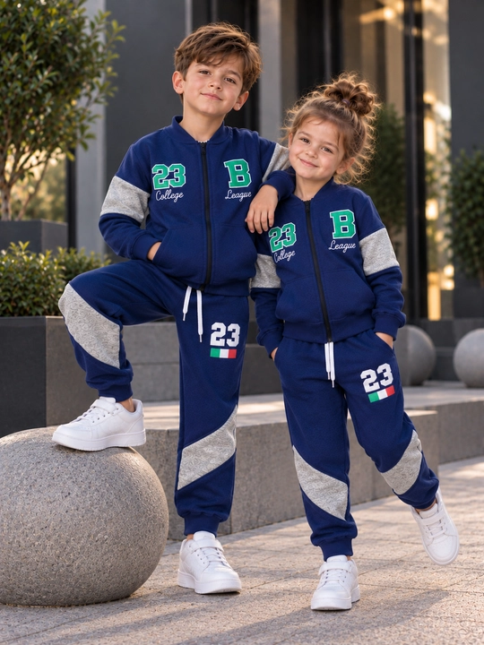 Детский спортивный комплект унисекс (толстовка и брюки), 3-7 лет