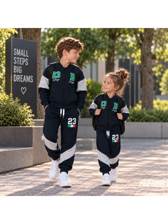 Детский спортивный комплект унисекс (толстовка и брюки), 3-7 лет