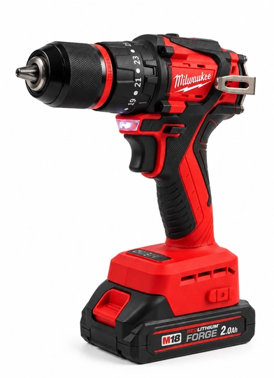 Milwaukee 48V akkumulyatorli drel-shurupovyort, 24 ta predmet, cho‘tkasiz, keys bilan