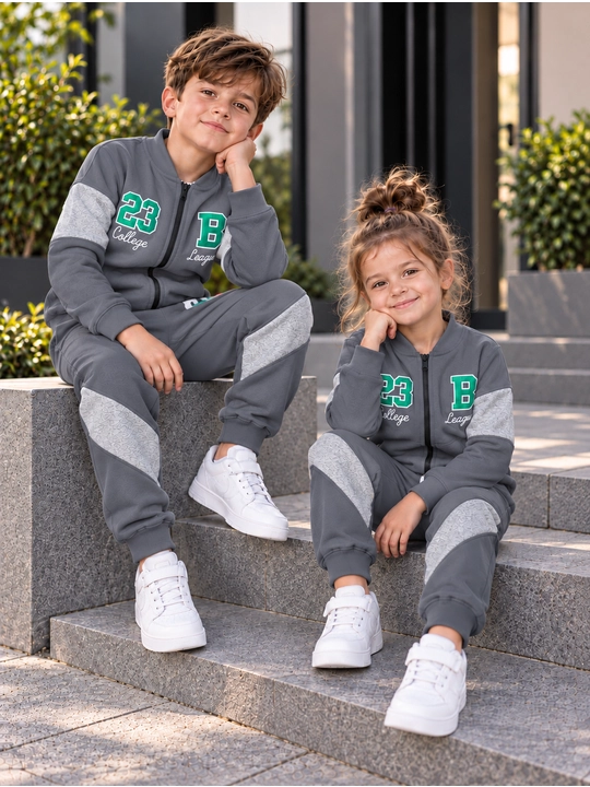 Детский спортивный комплект унисекс (толстовка и брюки), 3-7 лет