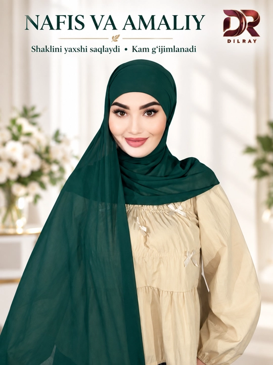 Ayollar hijob ro‘molchasi, qizlar uchun shifon sharf