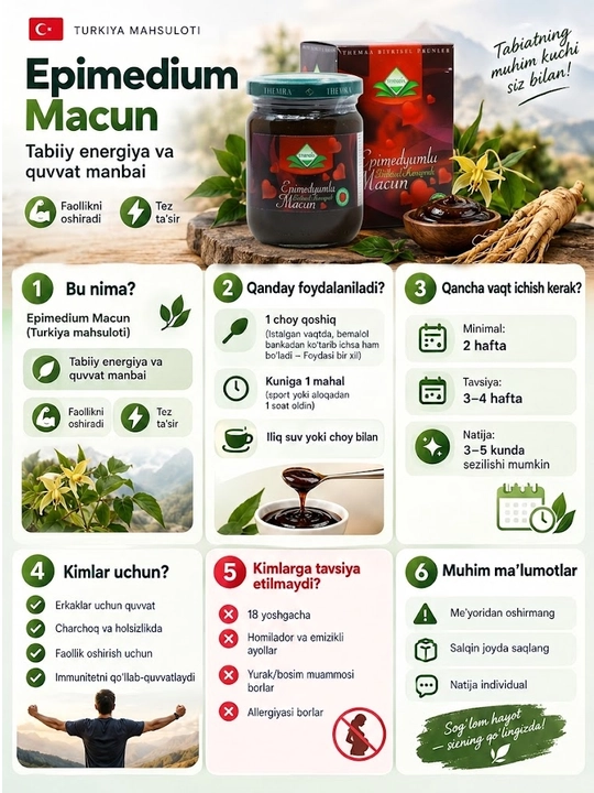 Epimedium Soft Macun — erkaklar potensiyasi, libido, jinsiy istak, quvvat va chidamlilik