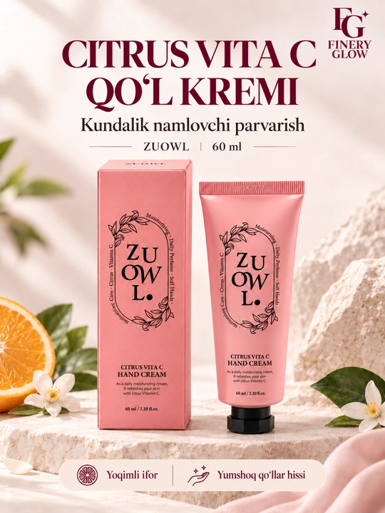 Крем для рук ZUOWL Citrus Vita C с витамином C, увлажняющий, 60 мл - 