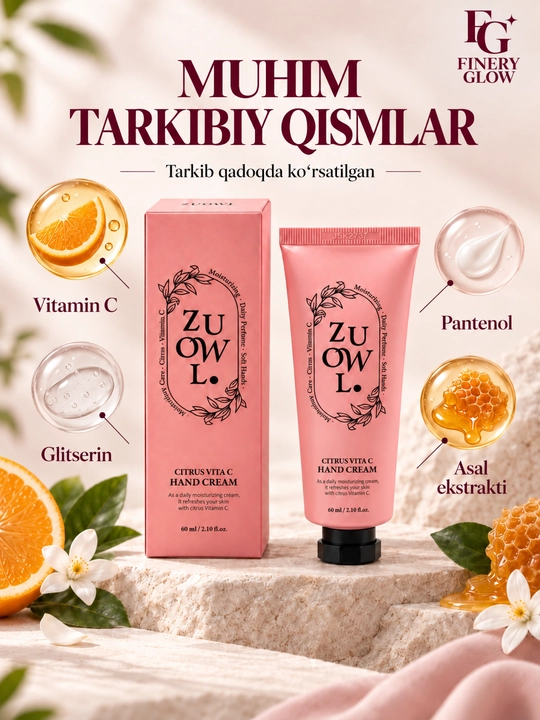 Крем для рук ZUOWL Citrus Vita C с витамином C, увлажняющий, 60 мл