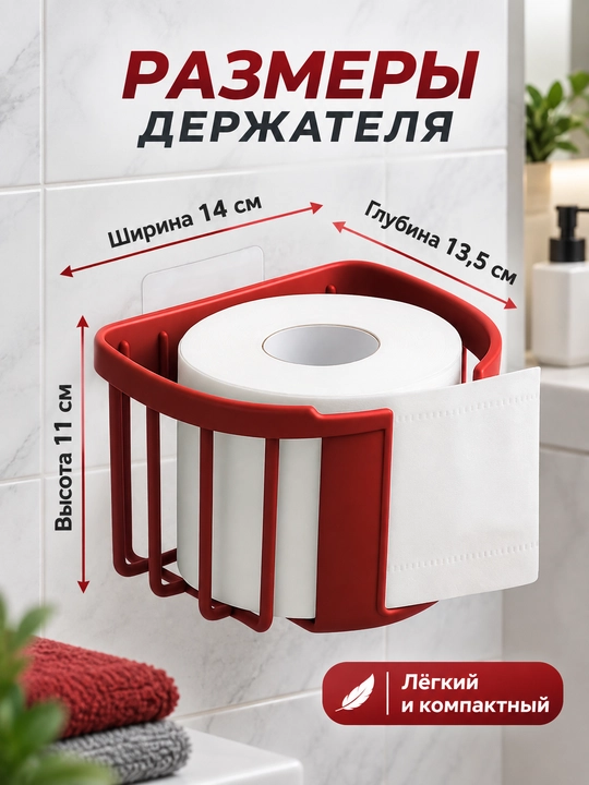 Держатель туалетной бумаги с липучкой, настенный, желтый, 1 шт
