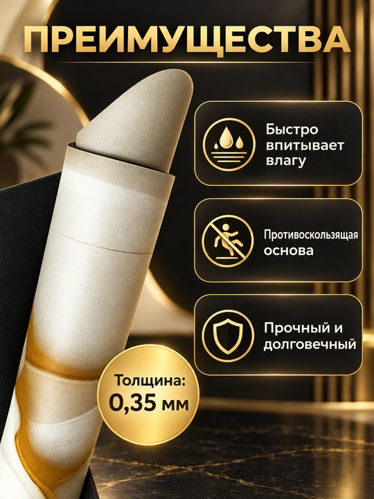 Коврик для ванной и кухни "Бабочки", 3D, впитывающий, противоскользящий
