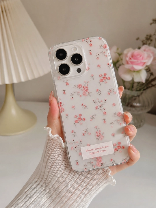 Чехол iPhone 14 Pro Max, силиконовый чехол, прозрачный, цветочный, защитный