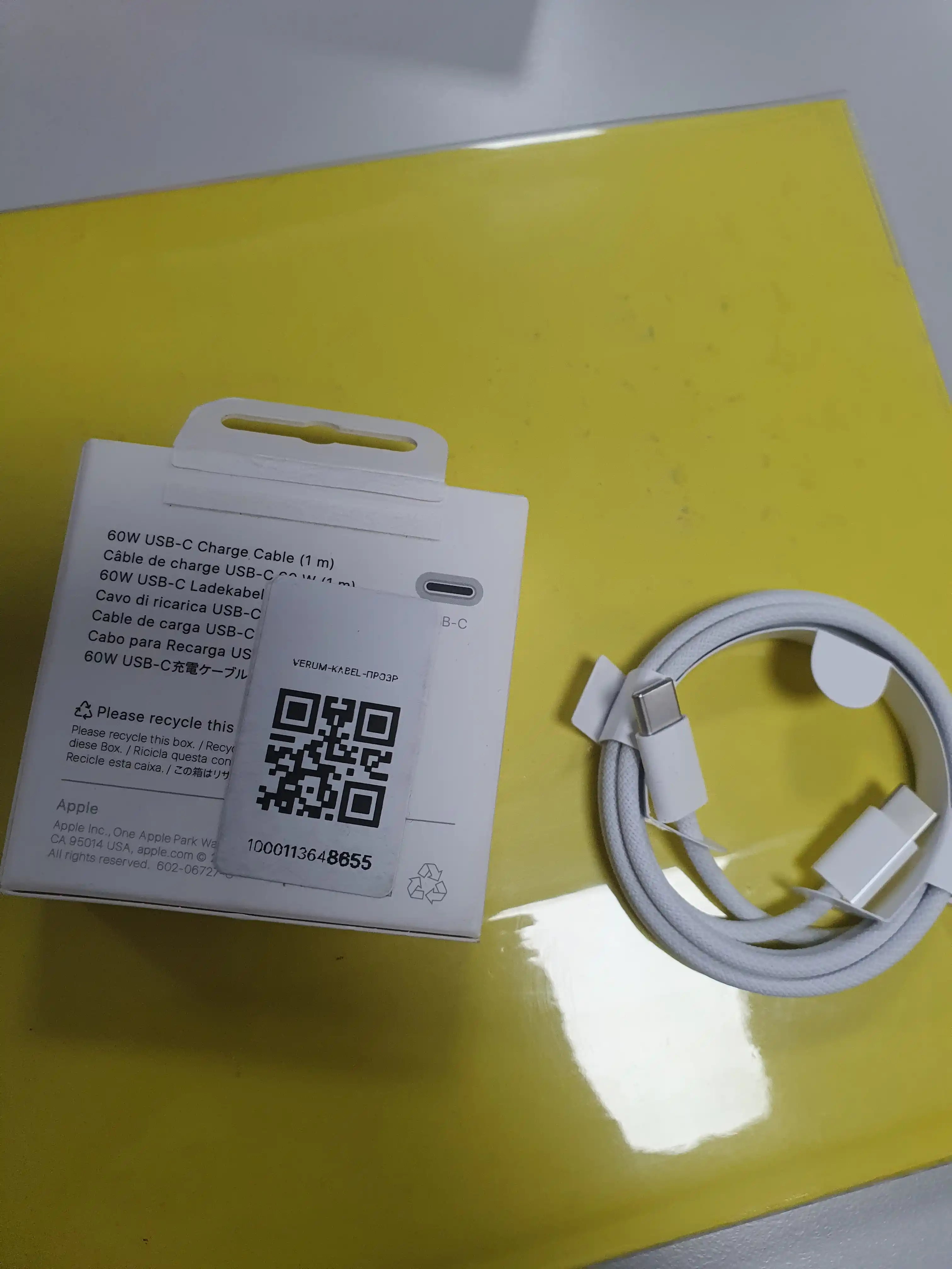 Кабель Apple USB-C to USB-C, USB-C to Lightning, мощность до 60 W, длина 1 м
